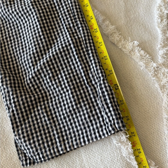 Doen Black and White Gingham waffle Cropped Pants Size 6 - Picture 6 of 7